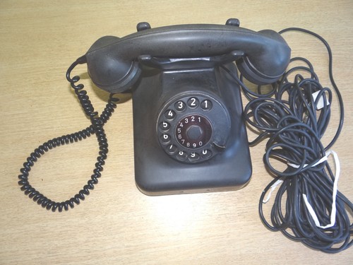 Telefon alt post matt schwarz - telefon, matt-schwarz