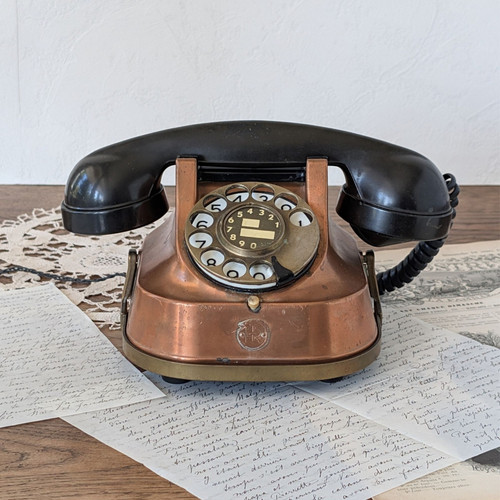 Vintage belgisches drehtelefon - vintage,