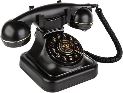 Retro festnetztelefon schwarz - retro,