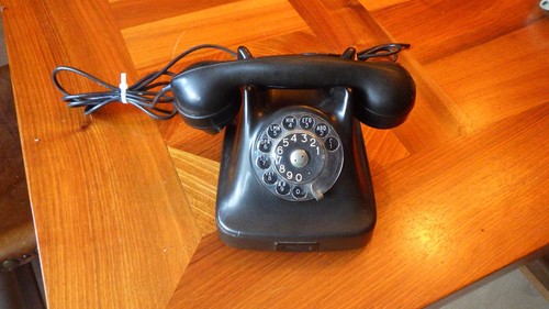 Bakelit telefon schwarz - bakelit, telefon,