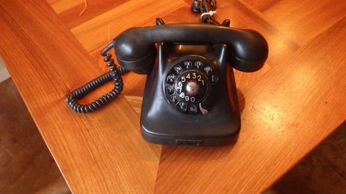 Bakelit telefon schwarz - bakelit,