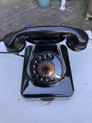 Altes telefon w48 schwarz mit - telefon,