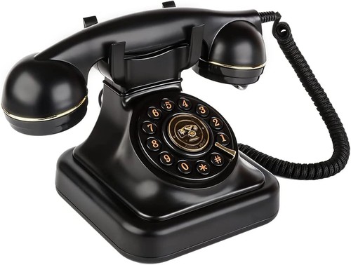 Retro festnetztelefon schwarz - retro,