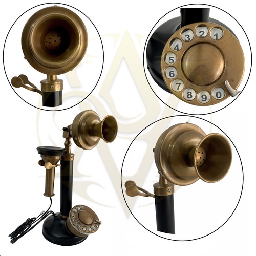 Antik messing standtelefon - antik,