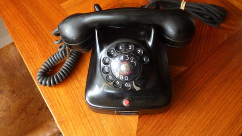 Bakelit telefon schwarz - bakelit, mit